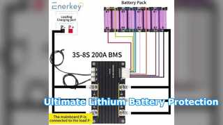 Enerkey Lithium Battery BMS 3S 4S 5S 6S 7S 8S Lifepo4 Li-ion Lto SIB High Current Protection Board