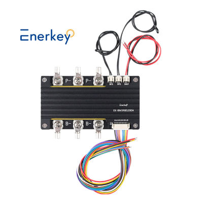 Enerkey 3.7V Li-ion Lifepo4 7S 24V 200A BMS Common Port with Balance Temperature Measure for Electric Forklift