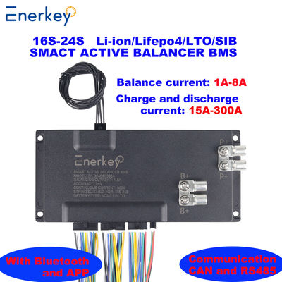 Enerkey BMS Protection Electric Vehicles Smart Bms 16S 17S 18S 19S 20S 21S 22S 23S 24S 100A 200A 300A with 8A Active Balance
